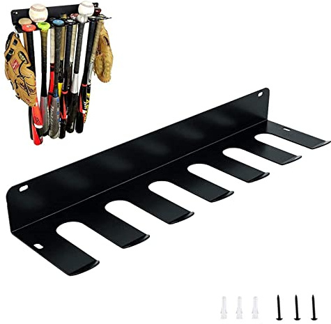 JKSM Gym Storage Rack mit 7 Haken, Modernes Fitnessgeräte-Aufbewahrungsregal aus Kohlenstoffstahl in Schwarz für Fitnessstudio zu Hause