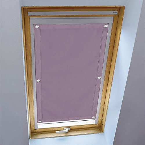 LIVEINU Dachfensterrollo für Dachfenster Verdunkelungsrollo Sonnenschutzrollo UV Schutz Thermo Rollo mit Saugnäpfe Ohne Bohren 100% Blickdicht für Reisen Autos 116x120cm Violett 2