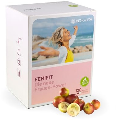 Medicalfox FEMIFIT Kapseln 120 Stk. Vegan - Camu Camu Kapseln angereichert mit, Aguaje, Ecdysteron, Zink & Selen, Wertvolle Mineralstoffe in Vitamine in einer natürlichen Formel