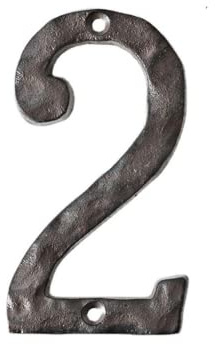 Hausnummern, robust, rustikal, Gusseisen, Metall, 14 cm, gehämmerte Optik (2)