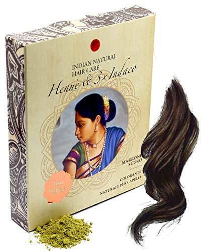 Hennè & 3× Indaco - Marrone scuro - Colorante naturale per capelli - Polvere - 200g