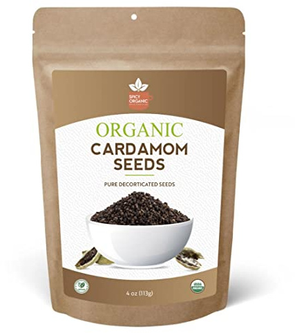 SPICY ORGANIC Decorticated Organic Cardamom Seeds 16 oz. – 100% USDA Organic - Perfect for enhancing the taste of a variety of dishes such as baked goods, beverages, curry blends, and meat dishes