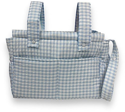 Genérico Bolso panera vichy - Talega carrito de bebé - Talega vichy (Celeste)