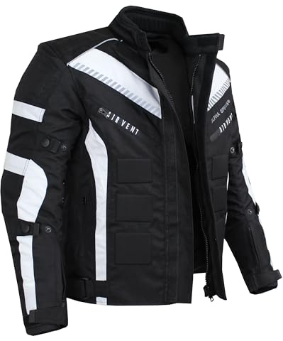 EURO STARS Motorradjacke Herren Textil Jacke mit Protektoren, Wasserdicht, Winddicht, Biker Custom, Touring Quad, Sport Motorcycle Jacket