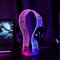 CoolGift Mart Gifts for Gamers and Music Lovers, Light Up Headphone Stand, Walnut Wood Headset Holder with Blue Pink LED Night Light, Ideal Desk Accessory