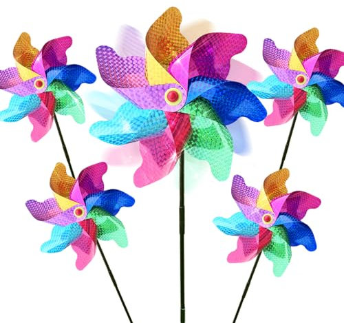 Vogelabwehr Windmühle,Vogelschreck Reflektierendes Windrad Wind Spinner Gegen Vögel Zur Vogelabwehr,Taubenabwehr Zur Halten Sie Vögel Weg von Ihrem Haus für Obstgärten und Gärten (5)