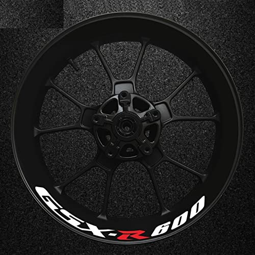 YESKIT Modifizierte dekorative Aufkleber Motorradreifen wasserdichte Radaufkleber Reflektierende Streifenabziehbilder Für Suzuki GSXR600 Gsxr 600 R 600R Gsx-r 600 R600 Logo (Color : 13)