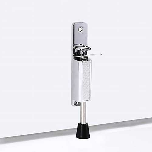Türstopper, Türstopper aus Gummi, magnetischer Türstopper, federbelasteter Türstopper aus Zinklegierung, verstellbarer Türschlösser-Halter, Stopp/Entriegelung per Fuß (Farbe: Rot) (Color : Silver)
