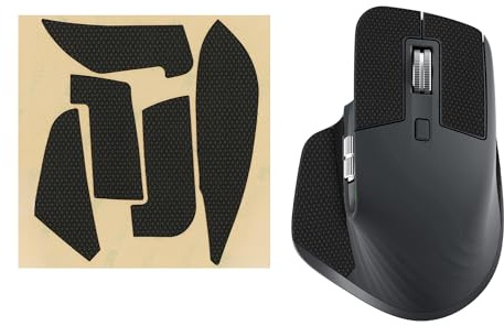 kwmobile Musgreppstejp kompatibel med Logitech MX Master 3S grepptejp – halkfritt fuskläder – svart
