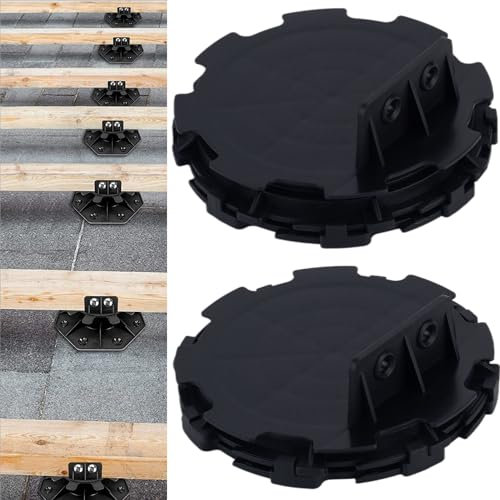 Confezione da 28 supporti regolabili per ponte a piedistallo, base di supporto per piattaforma galleggiante, piattaforma piattaforma per pavimento, regolazione dell'altezza da 1,5 cm a 2 cm, nero