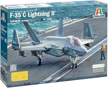 Italeri 1469 1:72 F-35C Lightning II – Modellismo, kit da costruzione, modello da pavimento, artigianato, hobby, incollaggio, kit di costruzione in plastica, fedele ai dettagli, kit militare