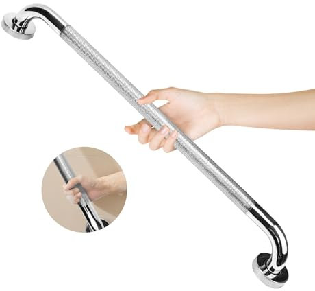 HAIMAYEE Maniglione Bagno Acciaio inossidabile 304 con Superficie Zigrinata,Maniglioni Antiscivolo per Anziani,Maniglia per Doccia per Vasca,WC,Cucina,Disabili Corrimano per Scale 60cm