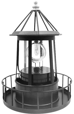 Faro Rotativo Solare, Faro Solare Rotante Lampade Solare Rotante A LED Per Esterni, Impermeabile 360 Rotante Luci Esterno LED Lampada Decorazione Del Giardino, Paesaggio