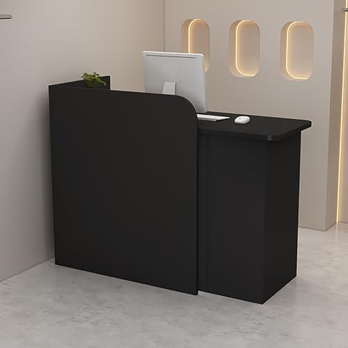 Moderner Empfangstresen mit abschließbaren Schubladen für Kasse und Einzelhandel, Schwarz, 80 x 50 x 100 cm