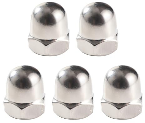 Lyeteung 5 PCS M12 Stainless Steel Cap Nuts, Domed Head Top Hex Nuts, Acorn Decorative Hex Cap Nuts, for Screws, Bolts