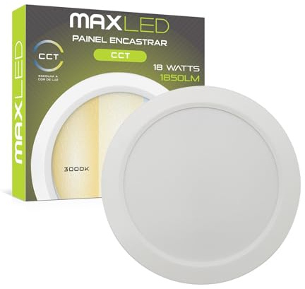 Maxled, Light is Led! Downlight Led Panel Redondo Extraplano Techo Empotrable 18W 1850LM Φ173 MM Ojo de Buey CCT Blanco Cálido Neutro Frío 230V Focos Techo Ultrafinos Empotrados No regulable