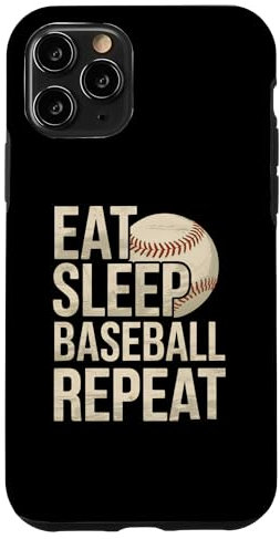 Coque pour iPhone 11 Pro Eat Sleep Baseball Repeat Pichet de baseball Attrape Lancer