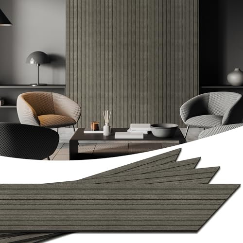 WADILE PVC-Holzmaserungsplatten für Wände, 40 cm x 2,6 m, Schaum Schalldichte Wandplatten für Wandverkleidungen, Wandpaneele Selbstklebend, 3D-Wandplatten für Innendekoration, Abdeckung 1 m² Fischgrät