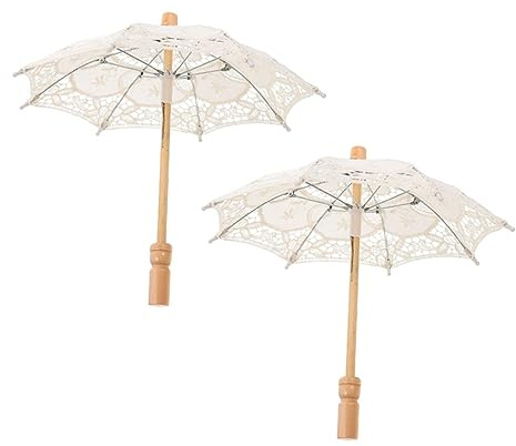 ANDRESLAD Vintage Sonnenschirme Aus Spitze Braut-hochzeitsaccessoire 2er-Set
