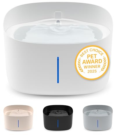 Pretty Paw Trinkbrunnen für Hunde mit 7L Wassertank - Super leiser Hunde Trinkbrunnen - BPA-freier Hundebrunnen mit Filter & LED - Leicht zu reinigender Dog Wasserspender