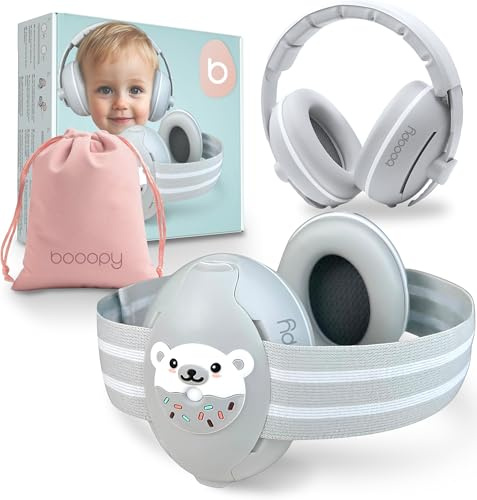 BOOOPY ® Casque Anti Bruit Bebe - Casque Anti-Bruit Enfant - Réduction Bruit de 25 dB Accessoire Bebe Naissance Protection Auditive Concert Avion lieu bruyant Pour Bébé 0 à 4 Ans Cadeau Bebe 1 An
