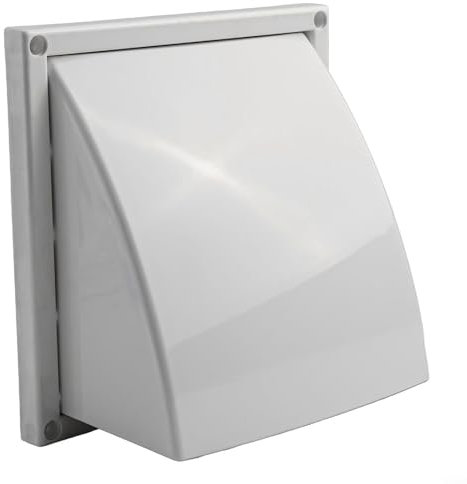 Aerodynamic ABS Exhaust Duct Grille with Valve Plate, Perfectly Suited for Kitchen Range Hoods and Toilets (100MM)