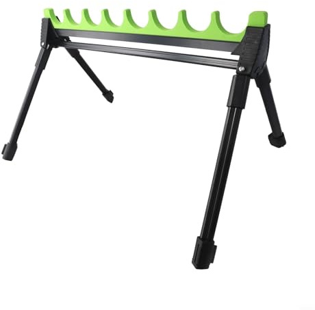 Tidevib Kit di supporto per canna da pesca telescopico a 2 sezioni, 4 gambe e 8 impianti di rig Roost Stopper con custodia, materiale EVA in lega di zinco nero verde