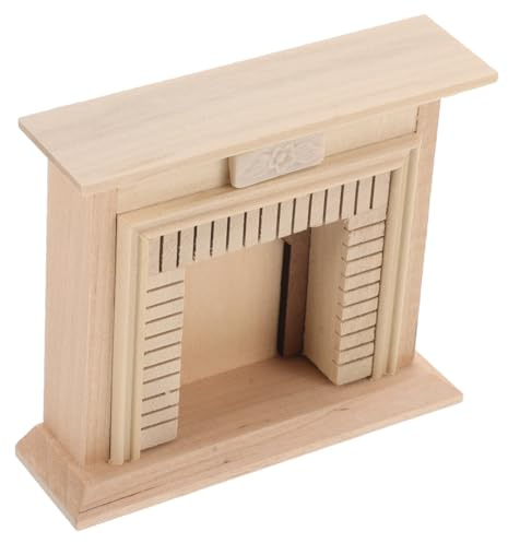 GALPADA Mini Cheminée Bois Non Peinte pour Maison de Poupée Décoration Miniature et Légère Accessoire Mobilier pour Maquette et Jeu Créatif