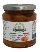 Zucca in Olio, Verdura Conservata Tradizionale Molisana, 280g, Conservata in Olio extravergine di Oliva, (Confezione Da 6, Zucca al Pepe Bianco e Menta)