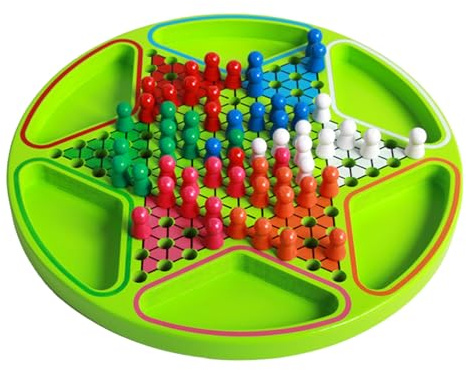 Ladies Board Game for Hexagonal Table Chess | Wooden Board Game with Coloured Beads for Ladies and Chess for Boys Girls Adults School Home Gathering Occasions