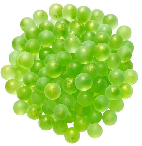 BaiDekun 100 Stück Grüne Glasmurmeln 10mm, Kleine Glas Murmeln mit Box, Wiederverwendbar für Murmelspiele, DIY-Projekte, Heimdekoration