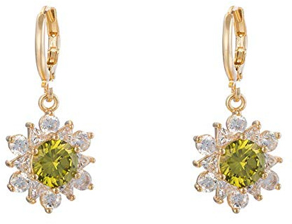 ZCCZJS Diamantörhängen Hoopörhängen, eleganta kristallörhängen smycken gåva (RD A) (VIT A)