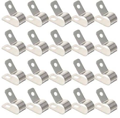 TOGEVAL Clip per Cavi R in Lega di Alluminio 10Mm Morsetti per Cavi Elettrici da Parete 100 Pezzi Supporti per Luci a Corda per Interni ed Esterni Fissaggio Resistente e