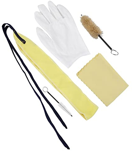 Generic Trumpet Cleaning Brushes Set Durable Maintenance Care Kit for Musicians Cotton Flannel Gloves for New Condition Players