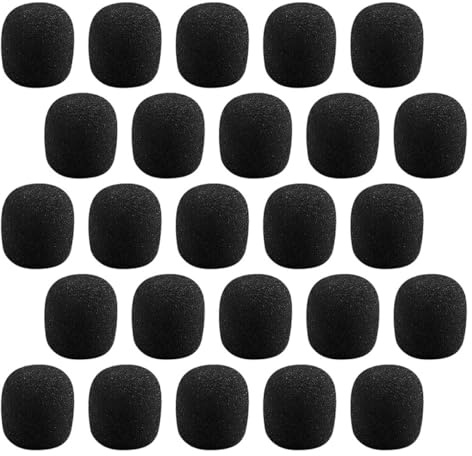 NUSITOU Copertura per Microfono in Spugna Nera 50 Pezzi Design Leggero e Protezione Dalla Polvere per Insonorizzazione e Riduzione Rumore in Ambienti Musicali