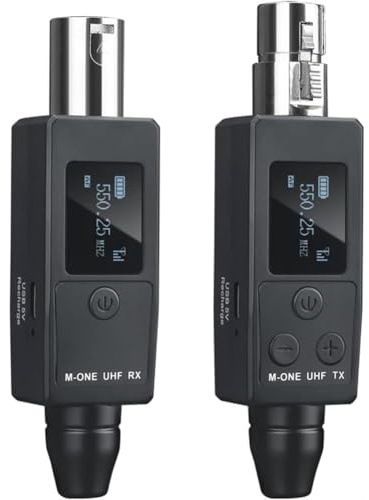 Jnchdghwa de Micrófono Inalámbrico con Transmisor y Receptor XLR para Micrófonos Dinámicos/de Condensador, Guitarra Eléctrica/Bajo