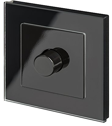 RetroTouch 1 Gang 2 Way Dimmer Switch 3-200W LED & Halogen Black Glass PG 02043