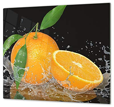 Küchenbrett aus Hartglas und Induktionskochplattenabdeckung – Schneideplatten SINGLE mit 60 x 52 cm und DOUBLE - zwei Bretter mit 30 x 52 cm D07B Fruits and vegetables