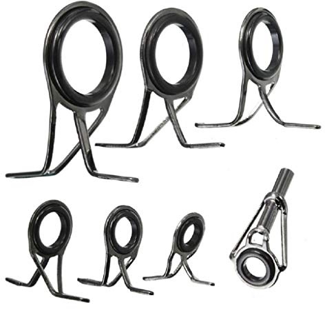 sitonelectic 7-teiliges Angelring-Set, verschiedene Größen, Angelruten-Reparatur-Set, Schnurführungen, Augen-Sets