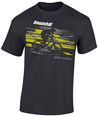 Barn t-shirt: Downhill Adrenaline – cykel present-e pojkar och flickor – cykelförare i mountainbike MTB BMX Roller Wheel Outdoor pojke barn – trafik skola sport trikot lekplats födelsedag