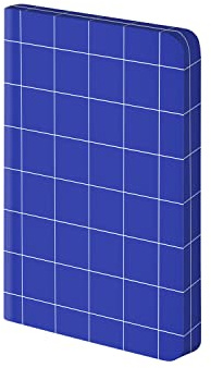 Nuuna Notizbuch A6 Break The Grid S - Blau, Leder blau | 82 kreative Raster | 160 Seiten | 120 g Premium-Papier | made in Germany