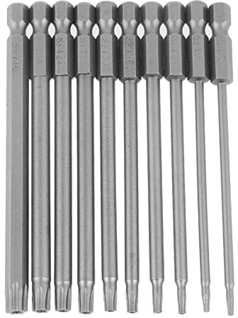 10 piezas 1/4 pulgadas vástago hexagonal S2 acero estrella taladro destornillador BST juego de brocas con magnético para destornillador eléctrico taladro de impacto