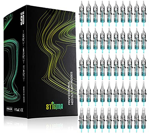 50 Pcs Tattoo Cartridges Nadeln Einweg Mixed # 12 Standard Round Liner Curved Magnum Shader 3RL 5RL 7RL 9RM 15RM EN02B-50KIT-X
