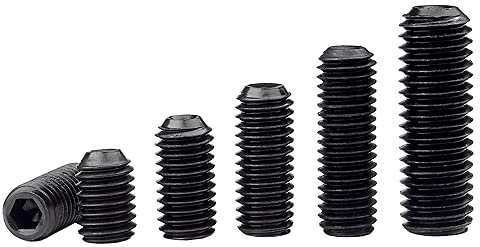 Oneyijun 20 piezas M8 x 40mm Tornillo hexagonal Tornillo prisionero Tornillo de punta de copa Tornillo Negro Aleación de acero Cabeza Allen