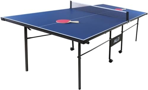 HLC 7FT Junior Table Tennis Table,Foldable Ping Pong Table with Net Set Quick Assembly Blue 206 * 114.5 * 76CM
