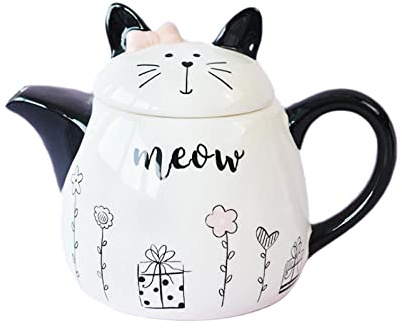 Gaolinci Théière en céramique en forme de chat mignon, 530 ml