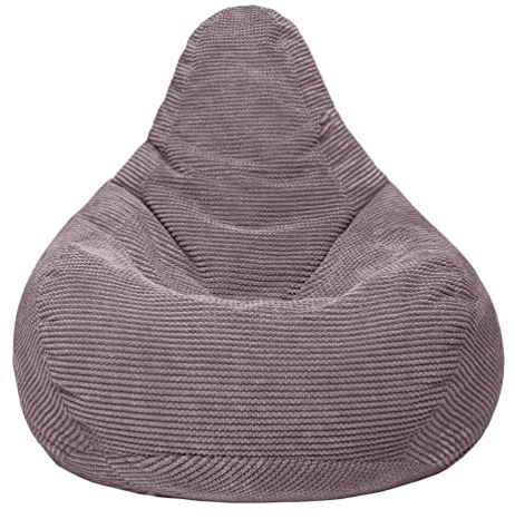 Loft 25 sitzsack Cord – Gaming sitzsack mit füllung, Komfortabler Bean Bag Erwachsene mit hohem Rücken,sitzsäcke,Bean Bag Chair Ergonomisches Design (Mink, Sitzsack)