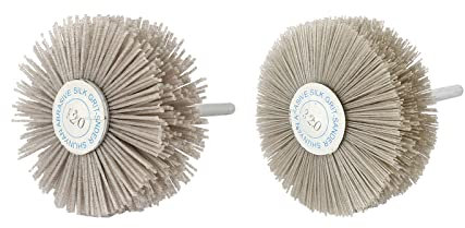 QUARKZMAN Nylon Ruota Spazzola 120 Grana & 320 Grana 82mm Diametro Testa Abrasiva Rettifica Testa con 6mm Gambo Filettato