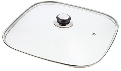 DOITOOL Couvercle Carré En Verre Pour Poêles À Griller 11. Couvercle Carré Ventilé En Verre Trempé Transparent De 8 Pouces/30 Cm De Poêle À Frire Avec Bouton De