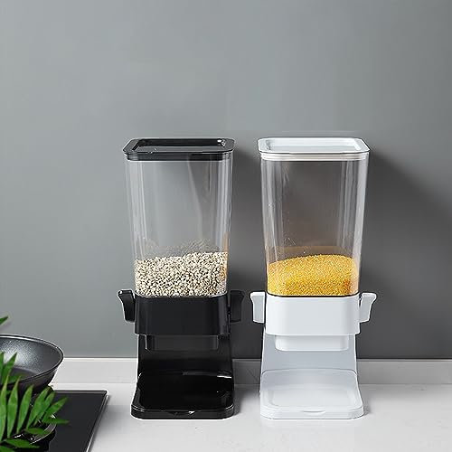Yuehuamech Distributeur de céréales de 5,5 L - Grand récipient hermétique pour aliments secs - Pour avoine, noix, haricots, riz, bonbons, haricots, aliments pour animaux domestiques, collations,